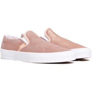 VANS WOMENS CLASSIC SLIP-ON WOMEN'S SNEAKERS SPARKLY ROSE GOLD SIZE 8
